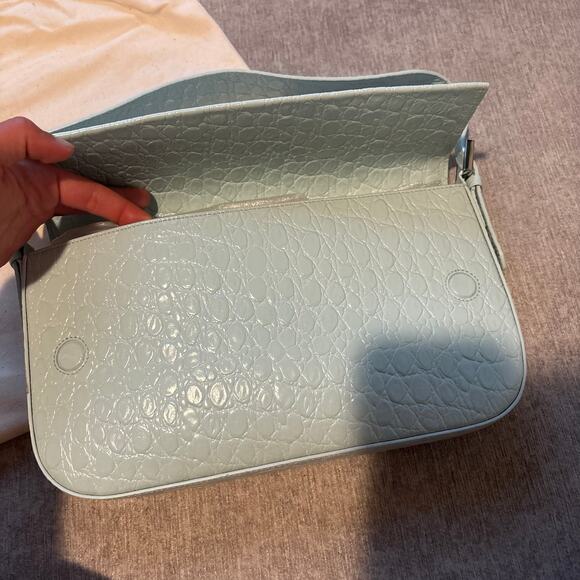 NWT $700 By Far Manu Blue Leather Bag - Picture 2 of 4